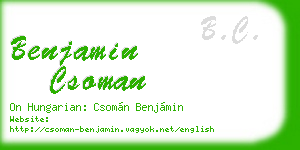 benjamin csoman business card