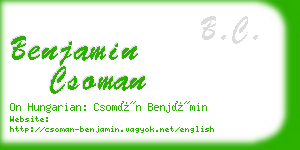 benjamin csoman business card